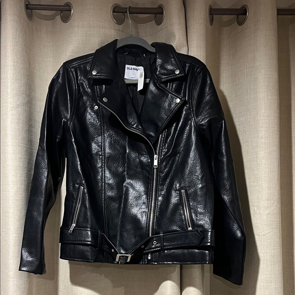 Old Navy Women's Black Faux Leather Jacket
